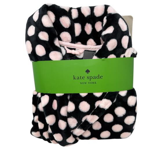 NWT Kate Spade Fuzzy Polka Dot Short Robe XS/S  Soft Cozy Loungewear - Picture 1 of 7